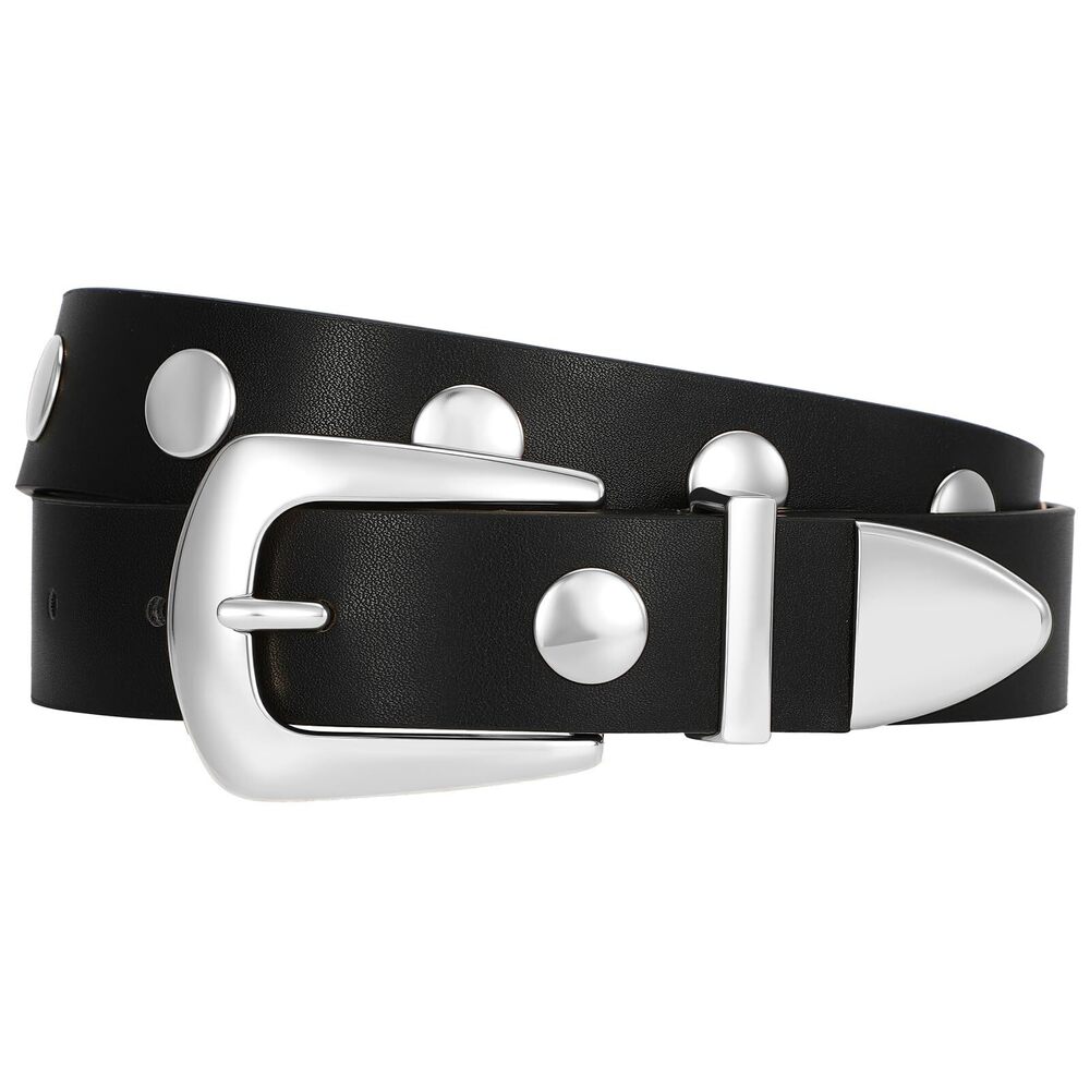 7735 Women's Leather Belts Punk Studded Belt Metal Tailed Ladies